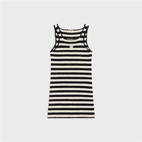 celine striped shirt dress|Celine triomphe mini dress.